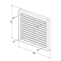 Rama de aerisire Haco, acoperita cu plasa, 175 x 250, alb